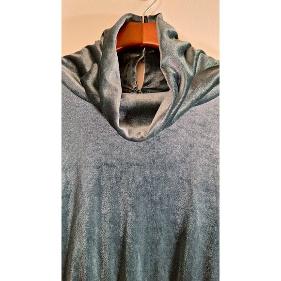 GiGiO USA Velvet Oversized Mock Neck Peplum Tunic Top Women's Sz M Boho Western - Picture 9 of 12